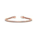 Round Brilliant Cut Lab-Grown Diamond Starburst Tennis Bracelet in Rose Gold