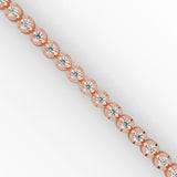 Round Brilliant Cut Lab-Grown Diamond Starburst Tennis Bracelet in Rose Gold