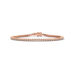 Round Brilliant Cut Lab-Grown Diamond Starburst Tennis Bracelet in Rose Gold