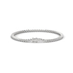 Round Brilliant Cut Lab-Grown Diamond Starburst Tennis Bracelet in White Gold