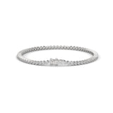 Round Brilliant Cut Lab-Grown Diamond Starburst Tennis Bracelet in White Gold