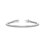 Round Brilliant Cut Lab-Grown Diamond Starburst Tennis Bracelet in White Gold
