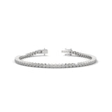 Round Brilliant Cut Lab-Grown Diamond Starburst Tennis Bracelet in White Gold