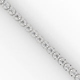 Round Brilliant Cut Lab-Grown Diamond Starburst Tennis Bracelet in White Gold