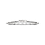 Round Brilliant Cut Lab-Grown Diamond Starburst Tennis Bracelet in White Gold