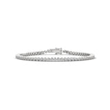Round Brilliant Cut Lab-Grown Diamond Starburst Tennis Bracelet in White Gold