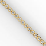 Round Brilliant Cut Lab-Grown Diamond Starburst Tennis Bracelet in Yellow Gold