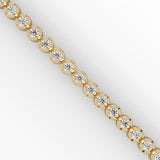Round Brilliant Cut Lab-Grown Diamond Starburst Tennis Bracelet in Yellow Gold