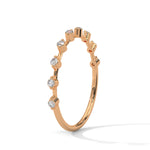 Round Brilliant Cut Lab-Grown Diamond Station Style Half-Eternity Ring in Rose Gold