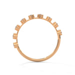 Round Brilliant Cut Lab-Grown Diamond Station Style Half-Eternity Ring in Rose Gold