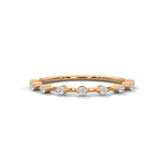 Round Brilliant Cut Lab-Grown Diamond Station Style Half-Eternity Ring in Rose Gold