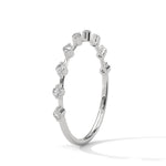 Round Brilliant Cut Lab-Grown Diamond Station Style Half-Eternity Ring in White Gold