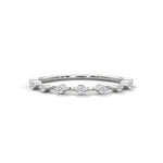 Round Brilliant Cut Lab-Grown Diamond Station Style Half-Eternity Ring in White Gold