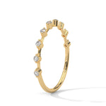 Round Brilliant Cut Lab-Grown Diamond Station Style Half-Eternity Ring in Yellow Gold