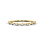 Round Brilliant Cut Lab-Grown Diamond Station Style Half-Eternity Ring in Yellow Gold