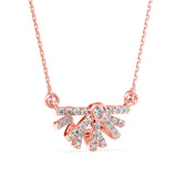 Round Brilliant Cut Lab-Grown Diamond Sunburst Pendant in Rose Gold