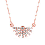 Round Brilliant Cut Lab-Grown Diamond Sunburst Pendant in Rose Gold