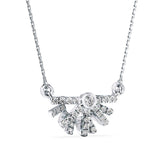 Round Brilliant Cut Lab-Grown Diamond Sunburst Pendant in White Gold