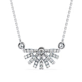 Round Brilliant Cut Lab-Grown Diamond Sunburst Pendant in White Gold