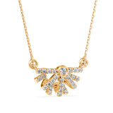 Round Brilliant Cut Lab-Grown Diamond Sunburst Pendant in Yellow Gold
