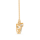 Round Brilliant Cut Lab-Grown Diamond Sunburst Pendant in Yellow Gold