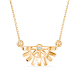 Round Brilliant Cut Lab-Grown Diamond Sunburst Pendant in Yellow Gold