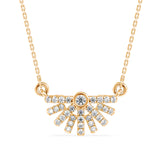 Round Brilliant Cut Lab-Grown Diamond Sunburst Pendant in Yellow Gold