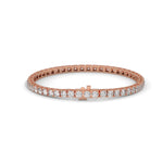 Round Brilliant Cut Lab-Grown Diamond Tennis Bracelet in Rose Gold
