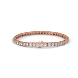 Round Brilliant Cut Lab-Grown Diamond Tennis Bracelet in Rose Gold