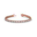 Round Brilliant Cut Lab-Grown Diamond Tennis Bracelet in Rose Gold