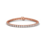 Round Brilliant Cut Lab-Grown Diamond Tennis Bracelet in Rose Gold
