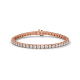 Round Brilliant Cut Lab-Grown Diamond Tennis Bracelet in Rose Gold