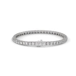 Round Brilliant Cut Lab-Grown Diamond Tennis Bracelet in White Gold