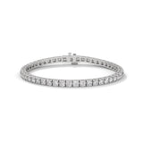 Round Brilliant Cut Lab-Grown Diamond Tennis Bracelet in White Gold