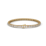 Round Brilliant Cut Lab-Grown Diamond Tennis Bracelet in Yellow Gold