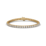 Round Brilliant Cut Lab-Grown Diamond Tennis Bracelet in Yellow Gold