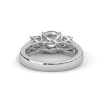 Round Brilliant Cut Lab-Grown Diamond Three-Stone Engagement Ring in White Gold