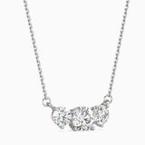 Round Brilliant Cut Lab-Grown Diamond Three-Stone Pendant in White Gold