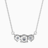 Round Brilliant Cut Lab-Grown Diamond Three-Stone Pendant in White Gold