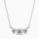 Round Brilliant Cut Lab-Grown Diamond Three-Stone Pendant in White Gold