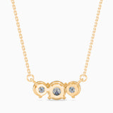 Round Brilliant Cut Lab-Grown Diamond Three-Stone Pendant in Yellow Gold