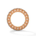 Round Brilliant Cut Lab-Grown Diamond Trellis Eternity Ring in Rose Gold