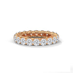 Round Brilliant Cut Lab-Grown Diamond Trellis Eternity Ring in Rose Gold
