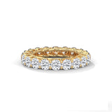 Round Brilliant Cut Lab-Grown Diamond Trellis Eternity Ring in Yellow Gold