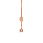 Round Brilliant Cut Lab-Grown Diamond Trio Station Necklace in Rose Gold