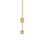 Round Brilliant Cut Lab-Grown Diamond Trio Station Necklace in Yellow Gold