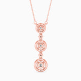 Round Brilliant Cut Lab-Grown Diamond Triple Halo Pendant in Rose Gold