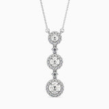 Round Brilliant Cut Lab-Grown Diamond Triple Halo Pendant in White Gold