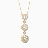 Round Brilliant Cut Lab-Grown Diamond Triple Halo Pendant in Yellow Gold