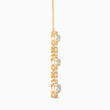 Round Brilliant Cut Lab-Grown Diamond Triple Halo Pendant in Yellow Gold